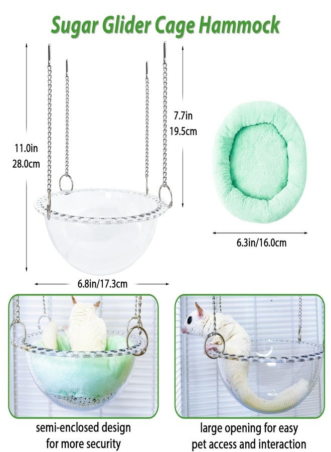 Jevnd Sugar Glider Hammock for Cage, Transparent Hanging Bed for Clear Observation, All-Season Comfort with Removable Pad, Chew Proof Sleeping Pouch, Metal Chain Reinforced Sugar Glider Cage Accessories - Image 4
